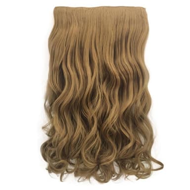 Clip-on langt bølget hår 55 cm Rød blond