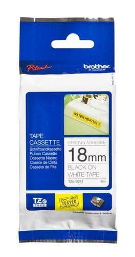 TZeS tape 18mmx8m strong black/white