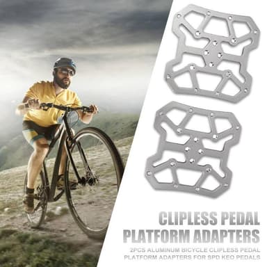 Sykkelpedalplattformadaptere 1 par Sølv Shimano SPD