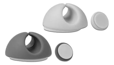 DE-LOCK Adhesive cable holder, 6-pack, 3x gray, 3x white, TRP, multi c