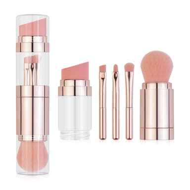 Makeup Brushes Sett med Foundation Brush Eye Shadow Concealer 5 stk Rose gull
