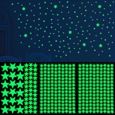 Luminous Stars Wall Stickers Decals Grønn 202 deler