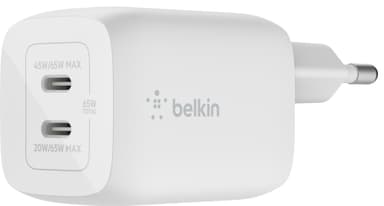 Belkin 65W Dual USB-C lader (kabel inkludert)