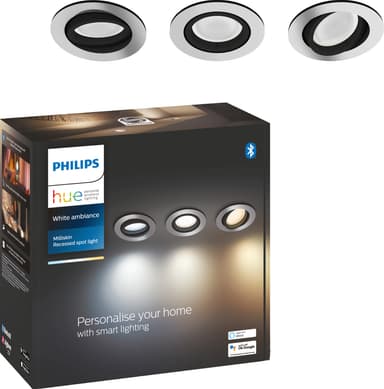 Philips Hue Milliskin innfelte spotlys 3x5 (aluminium)