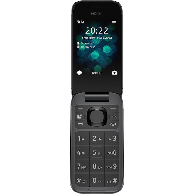 Nokia 2660 Flip mobiltelefon (sort)