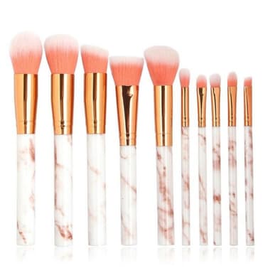 10-Pack profesjonelle & skånsomme sminkekoster - fin design i marmor & roségull