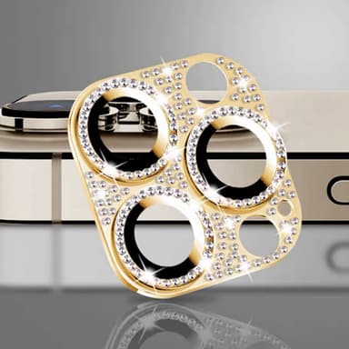 Kamerabeskyttelse Bling Gull iPhone 12