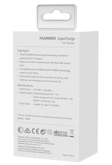 Huawei SuperCharger USB Type C billader (sort) Billader Huawei SuperCharger USB Type C billader (sort) Billader