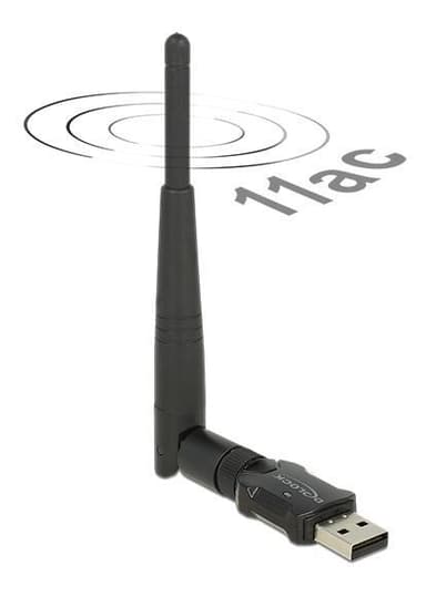 DeLOCK trådløst netverkskort, ekstern antenne, 802.11AC, USB 2.0, svar