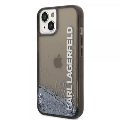 Karl Lagerfeld iPhone 14 Plus Deksel Liquid Glitter Translucent Svart