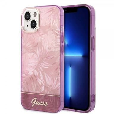 Guess iPhone 14 Plus Deksel Jungle Rosa