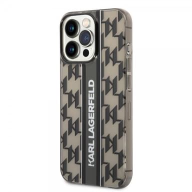 Karl Lagerfeld iPhone 14 Pro Deksel Monogram Vertical Stripe Svart