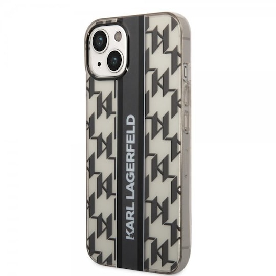 Karl Lagerfeld iPhone 14 Plus Deksel Monogram Vertical Stripe Svart