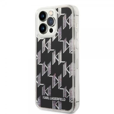 Karl Lagerfeld iPhone 14 Pro Max Deksel Liquid Glitter Monogram Svart