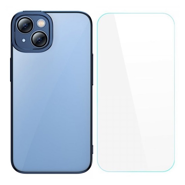 Baseus iPhone 14 Plus Deksel Glitter Series Blå