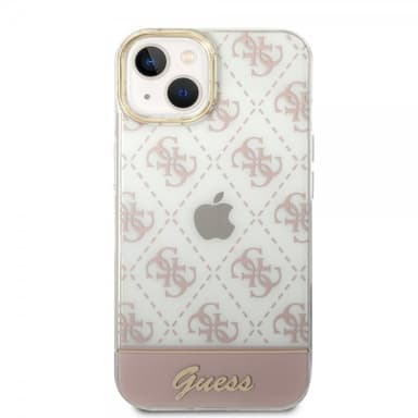 Guess iPhone 14 Plus Deksel Bottom Stripe Script Logo Rosa