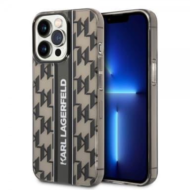 Karl Lagerfeld iPhone 14 Pro Deksel Monogram Vertical Stripe Svart