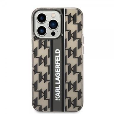 Karl Lagerfeld iPhone 14 Pro Deksel Monogram Vertical Stripe Svart