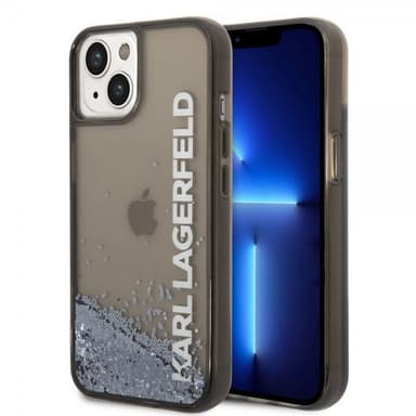 Karl Lagerfeld iPhone 14 Plus Deksel Liquid Glitter Translucent Svart