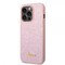 Guess iPhone 14 Pro Deksel Glitter Flakes Metal Logo Rosa