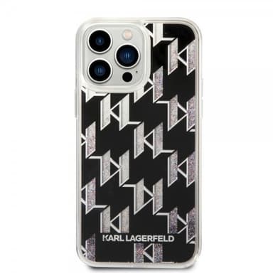Karl Lagerfeld iPhone 14 Pro Max Deksel Liquid Glitter Monogram Svart