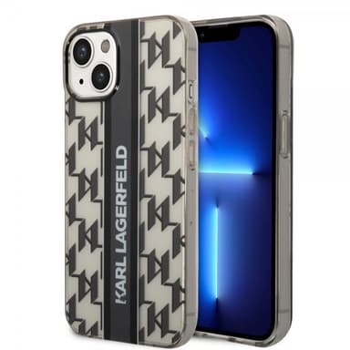 Karl Lagerfeld iPhone 14 Plus Deksel Monogram Vertical Stripe Svart