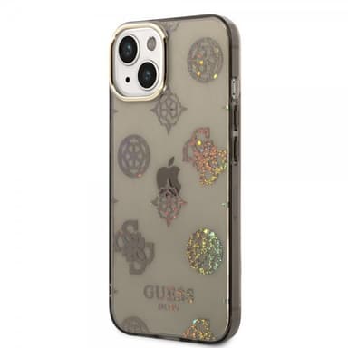 Guess iPhone 14 Deksel Peony Glitter Svart