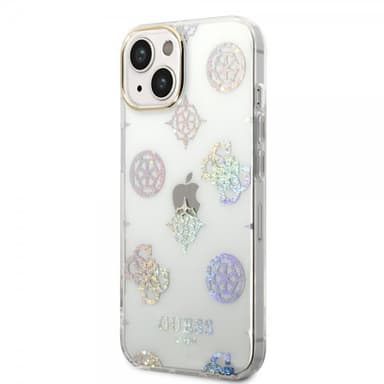Guess iPhone 14 Deksel Peony Glitter Hvit