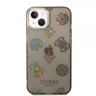 Guess iPhone 14 Deksel Peony Glitter Svart