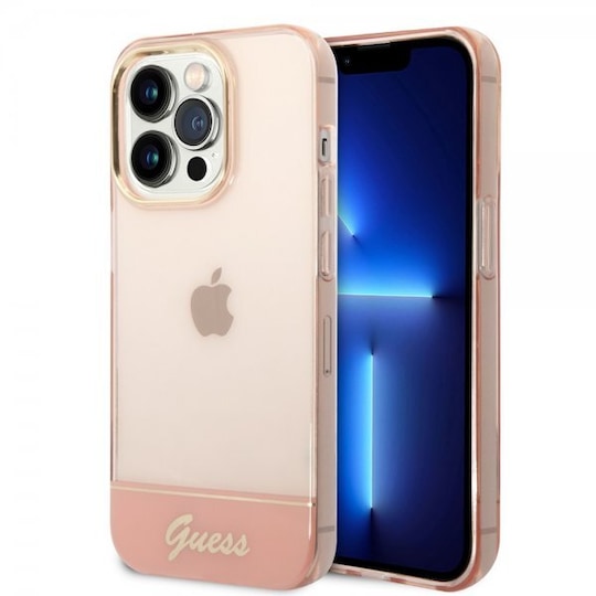 Guess iPhone 14 Pro Max Deksel Translucent Rosa