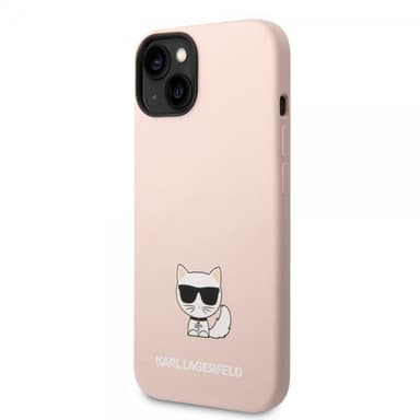 Karl Lagerfeld iPhone 14 Plus Deksel Liquid Silicone Choupette Rosa