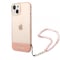 Guess iPhone 14 Plus Deksel Translucent with Strap Rosa