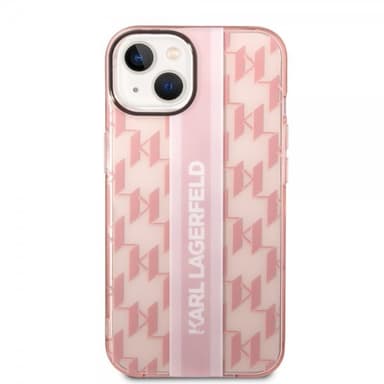 Karl Lagerfeld iPhone 14 Plus Deksel Monogram Vertical Stripe Rosa