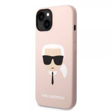 Karl Lagerfeld iPhone 14 Deksel Liquid Silicone Karl MagSafe Rosa
