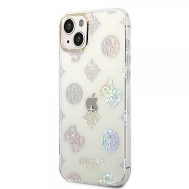 Guess iPhone 14 Plus Deksel Peony Glitter Hvit