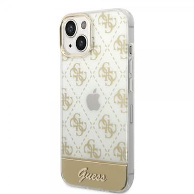 Guess iPhone 14 Plus Deksel Bottom Stripe Script Logo Gull