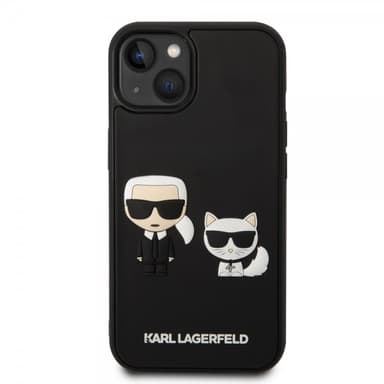 Karl Lagerfeld iPhone 14 Plus Deksel 3D Rubber Karl & Choupette Svart