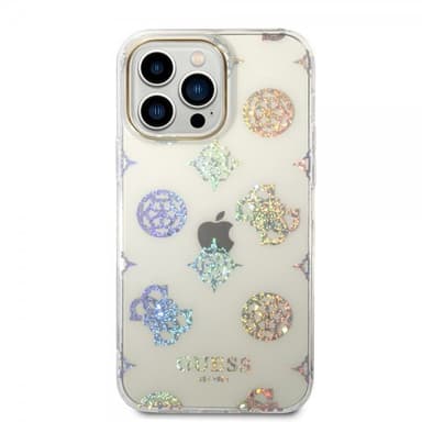Guess iPhone 14 Pro Max Deksel Peony Glitter Hvit