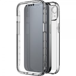 Black Rock iPhone 14 Deksel 360° Real Glass Case Svart Klar