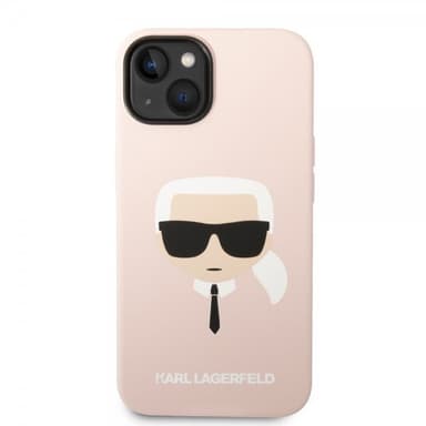 Karl Lagerfeld iPhone 14 Plus Deksel Liquid Silicone Karl Rosa