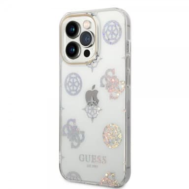 Guess iPhone 14 Pro Deksel Peony Glitter Hvit