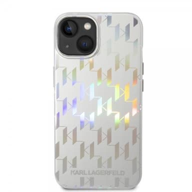 Karl Lagerfeld iPhone 14 Deksel Monogram Iridescent Sølv
