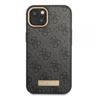 Guess iPhone 14 Plus Deksel Metal Plate Logo MagSafe Svart