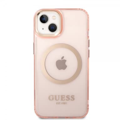 Guess iPhone 14 Plus Deksel Translucent MagSafe Rosa