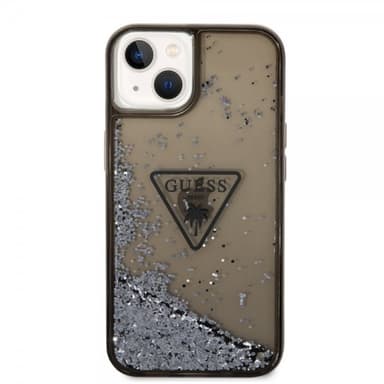 Guess iPhone 14 Plus Deksel Liquid Glitter Translucent Svart