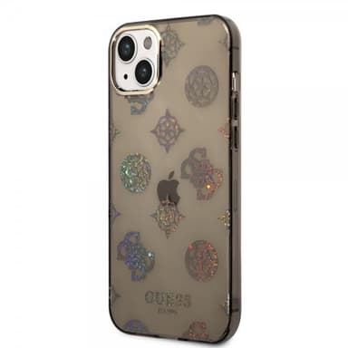 Guess iPhone 14 Plus Deksel Peony Glitter Svart