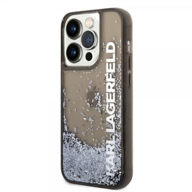 Karl Lagerfeld iPhone 14 Pro Max Deksel Liquid Glitter Translucent Svart