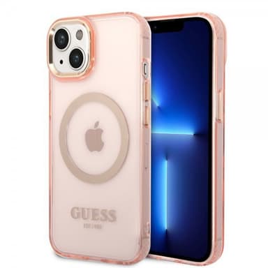 Guess iPhone 14 Plus Deksel Translucent MagSafe Rosa