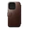 NOMAD iPhone 14 Pro Etui Modern Leather Folio Horween Rustic Brown