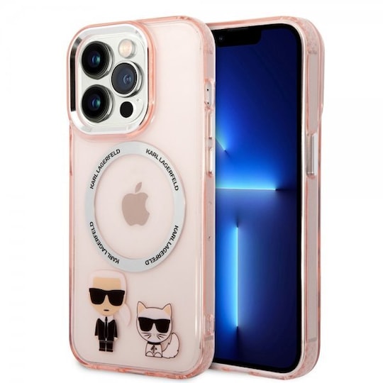 Karl Lagerfeld iPhone 14 Pro Max Deksel Karl & Choupette MagSafe Rosa
